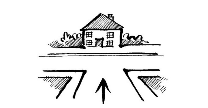 Tránh đường lớn hướng thẳng vào nhà