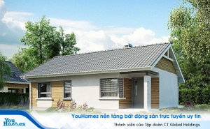 Mẫu nhà cấp 4 2 phòng ngủ có sân vườn nhìn là muốn xây 