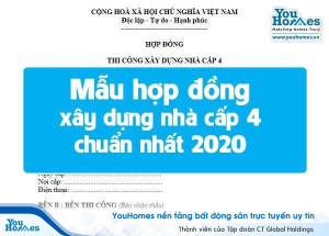 Mẫu hợp đồng xây dựng nhà cấp 4 chuẩn nhất 2020