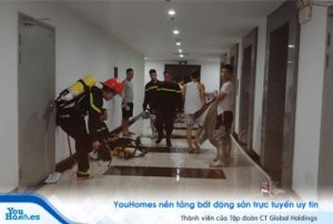 Hiện trường sau vụ cháy căn hộ chung cư The Pride - Hà Đông