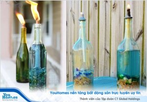 Trang trí vườn bằng vỏ chai độc đáo