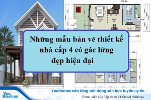 Những mẫu bản vẽ thiết kế nhà cấp 4 có gác lửng đẹp hiện đại