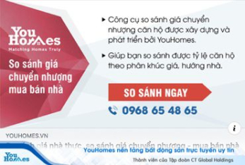 YouHomes ra mắt công cụ so sánh giá nhà thực
