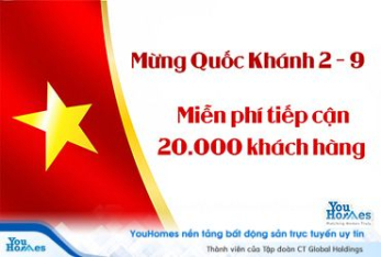 Mừng Quốc Khánh 2/9 - Ưu đãi không thể bỏ qua dành cho khách hàng đăng tin trên YouHomes 