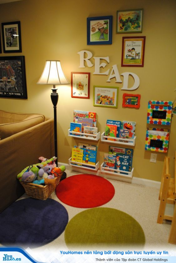 Những ý tưởng lưu trữ sách trong phòng bé