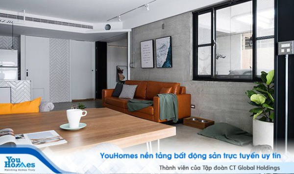 Cách trang trí căn hộ với tường xi măng