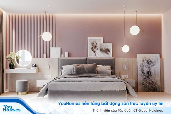 Thiết kế phòng khách với tone hồng ấn tượng