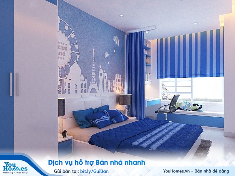 Người mệnh Mộc nên đặt giường có màu sắc phù hợp như xanh dương, xanh da trời.