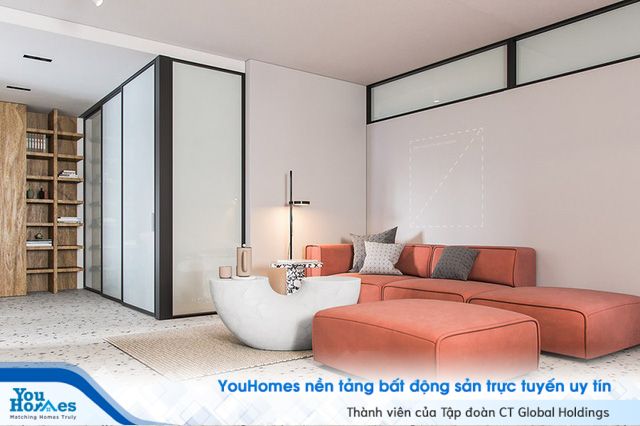 Căn hộ hiện đại sử dụng nhiều màu sắc bất ngờ - Ảnh 1.