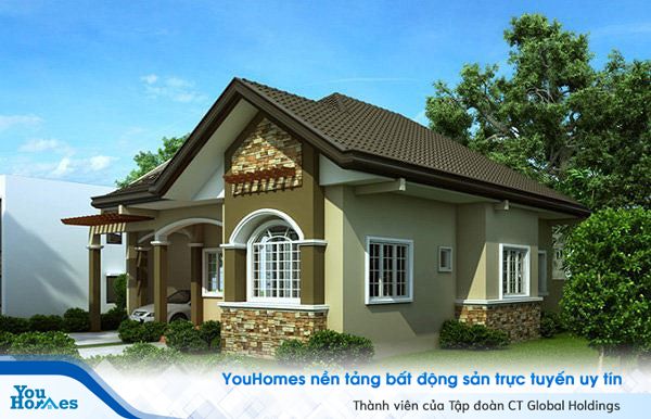 Mẫu nhà 1 tầng 800 triệu đồng đẹp như biệt thự hạng sang - Ảnh 1.