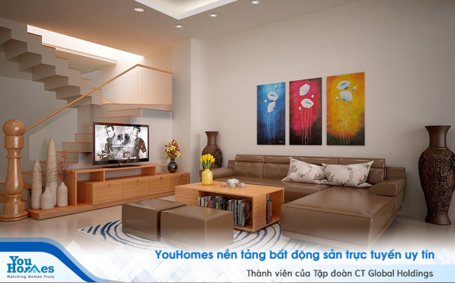 Mẫu phòng khách đẹp chất đến phát ngất có cầu thang ấn tượng - Ảnh 2.