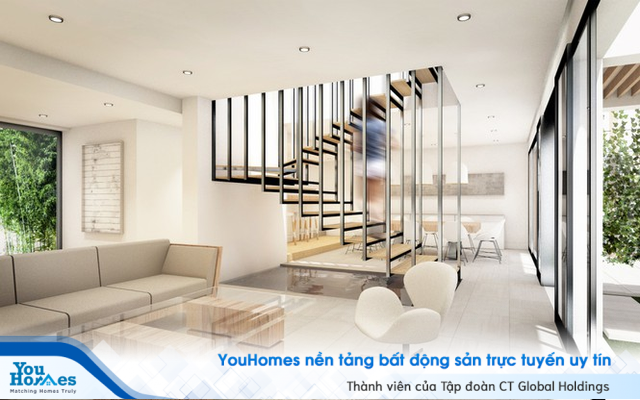 Mẫu phòng khách đẹp chất đến phát ngất có cầu thang ấn tượng - Ảnh 4.