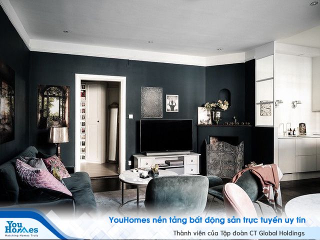 Căn hộ rộng 61m² đẹp bí ẩn, sang trọng nhờ bài trí sắc màu trung tính vô cùng ăn ý - Ảnh 3.