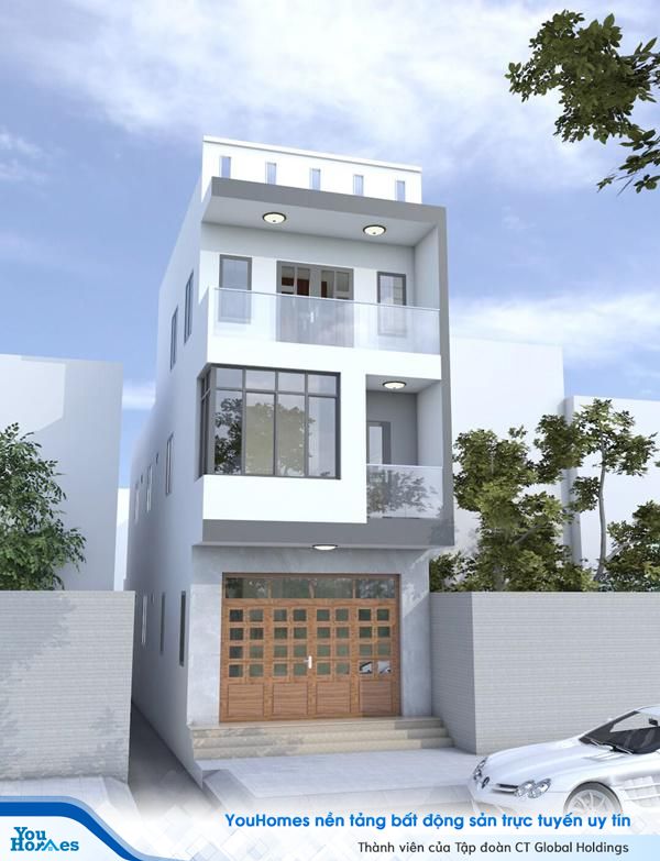 Thiết kế nhà phố 3 tầng mặt tiền đơn giản - SH NOD 0122
