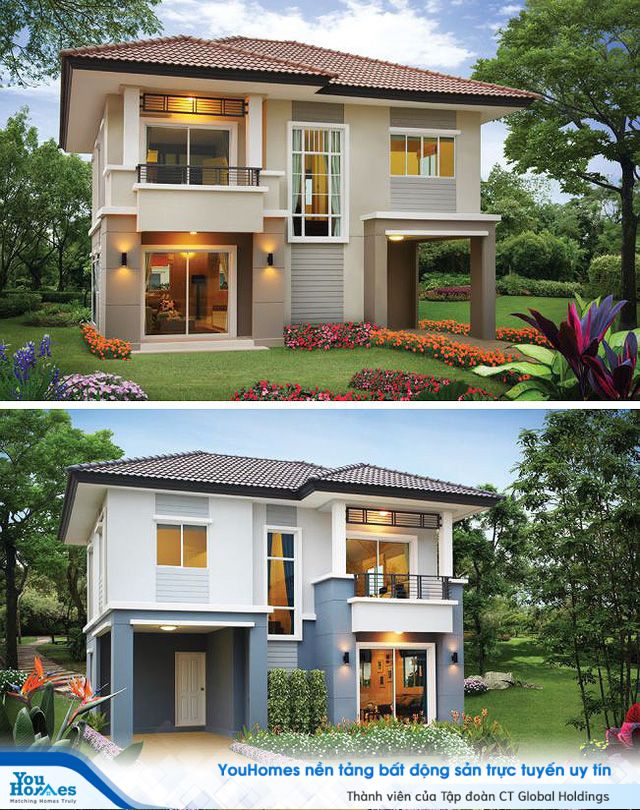 Những mẫu nhà 2 tầng mái thái kiểu mới đẹp ngẩn ngơ - Ảnh 1.