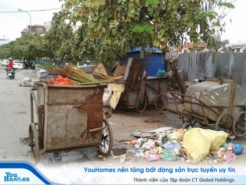 Ngổn ngang trên con đường dẫn vào khu đô thị mới Yên Hòa