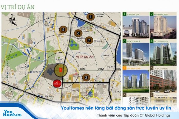 Vị trí của chung cư An Bình City không quá xa trung tâm thành phố