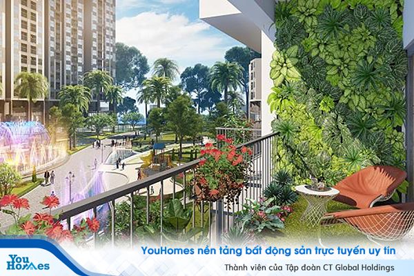 Khuôn viên với đa dạng các loại cây xanh khác nhau