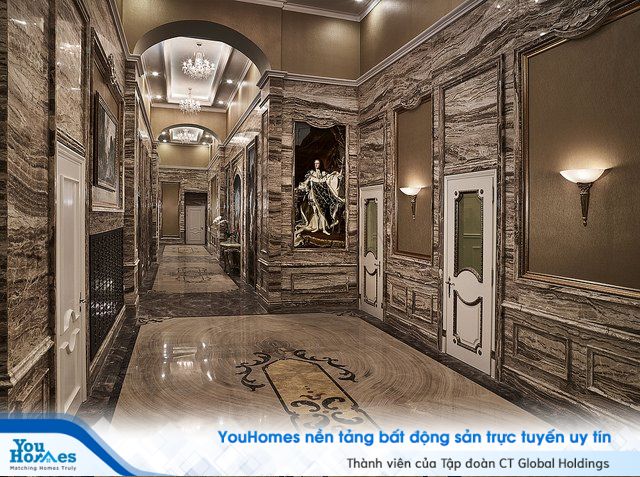 Tại các sảnh hành lang căn hộ đều được lát đá Marble với nhiều loại như: Creama Marfil (Tây Ban Nha), Frappuccino (Italia), Cappiccino (Italia),...