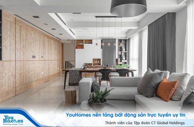 Nhà hẹp vẫn sang trọng và rộng rãi nhờ tủ âm tường bằng gỗ kính - Ảnh 1. Nhà hẹp vẫn sang trọng và rộng rãi nhờ tủ âm tường bằng gỗ kính - Ảnh 1.