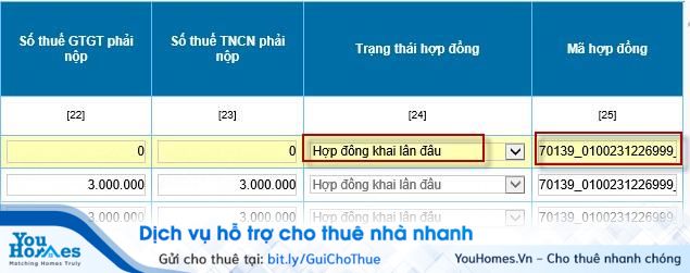 Kê khai thuế cho thuê nhà qua mạng - Bước 4