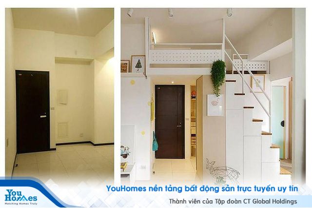 Căn hộ 30m2 chật hẹp, tối tăm như rộng gấp đôi sau cải tạo - Ảnh 4. Căn hộ 30m2 chật hẹp, tối tăm như rộng gấp đôi sau cải tạo - Ảnh 4.