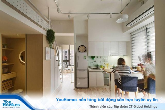 Căn hộ 30m2 chật hẹp, tối tăm như rộng gấp đôi sau cải tạo - Ảnh 8. Căn hộ 30m2 chật hẹp, tối tăm như rộng gấp đôi sau cải tạo - Ảnh 8.