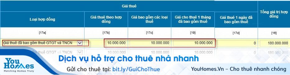 Kê khai thuế cho thuê nhà qua mạng - Bước 4 