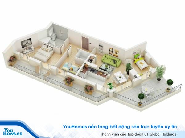 Mảnh đất 'méo" với cách thiết kế nhà ống 1 tầng siêu đặc biệt và ấn tượng.