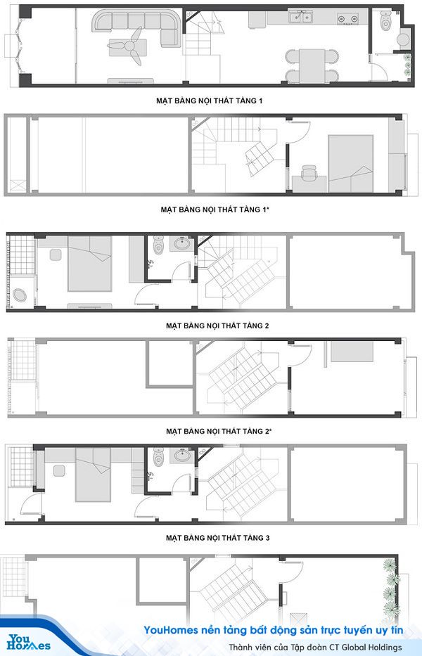 Bản vẽ thiết lế mặt bằng nhà lệch tầng được bố trí cực kỳ lý tưởng. 