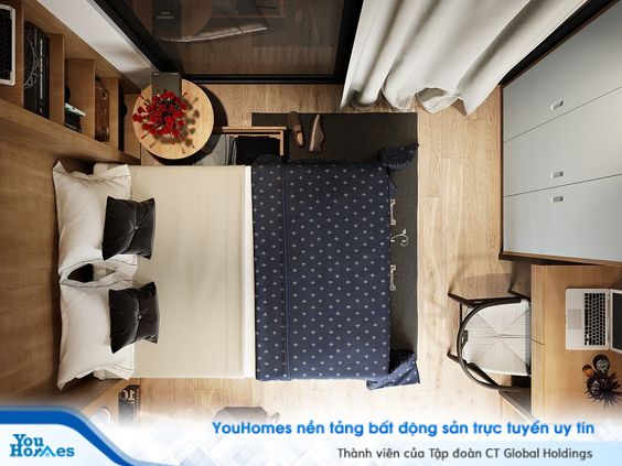 Cách bố trí siêu hợp lý tận dụng mọi cm trong căn phòng giúp phòng ngủ vừa đẹp gọn gàng lại đáp ứng hoàn hảo công năng sử dụng. 