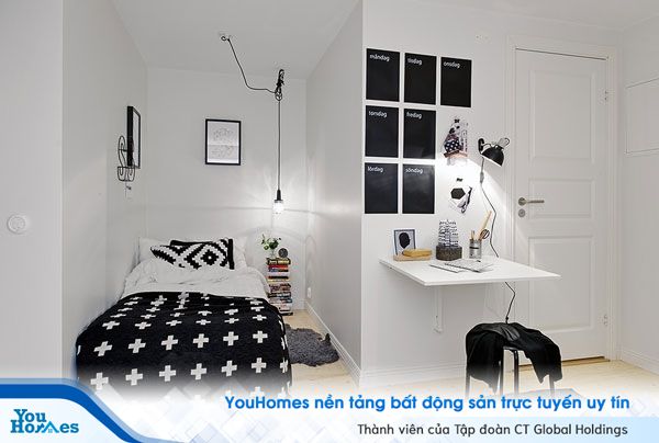 Đối với những phòng ngủ hẹp hình chữ L nên có sự cân nhắc trong bố trí và thiết kế. 