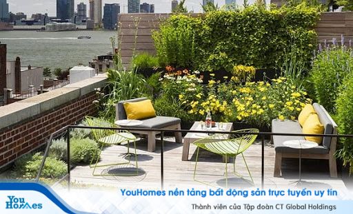 Thiết kế sân thượng nhà phố hiện đại nên chú trọng tới cách phối hợp màu sắc.