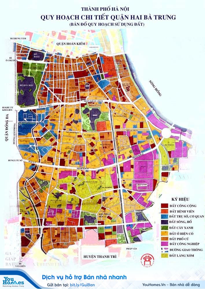 Bản đồ quy hoạch chi tiết quận Hai Bà Trưng, Hà Nội.