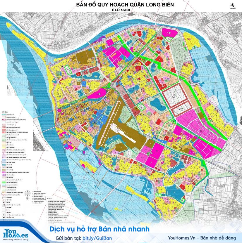 Bản đồ quy hoạch chung xây dựng quận Long Biên.