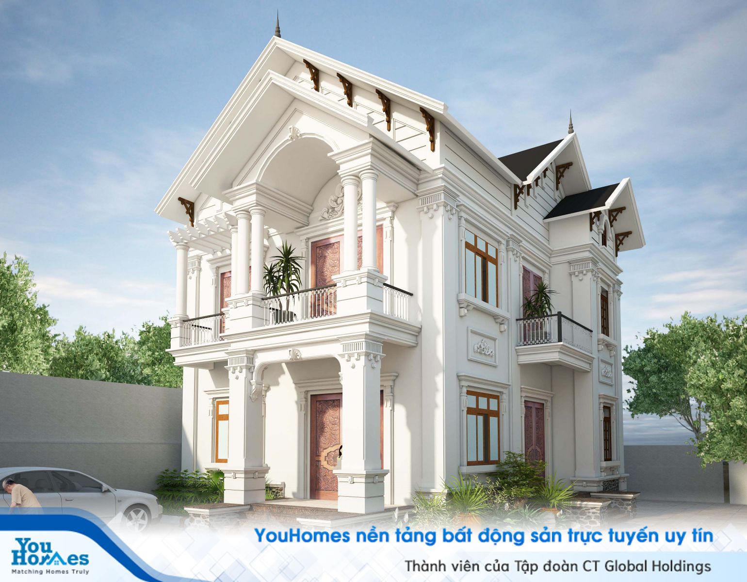 Mẫu biệt thự tân cổ điển siêu đẹp khiến bạn không thể rời mắt 