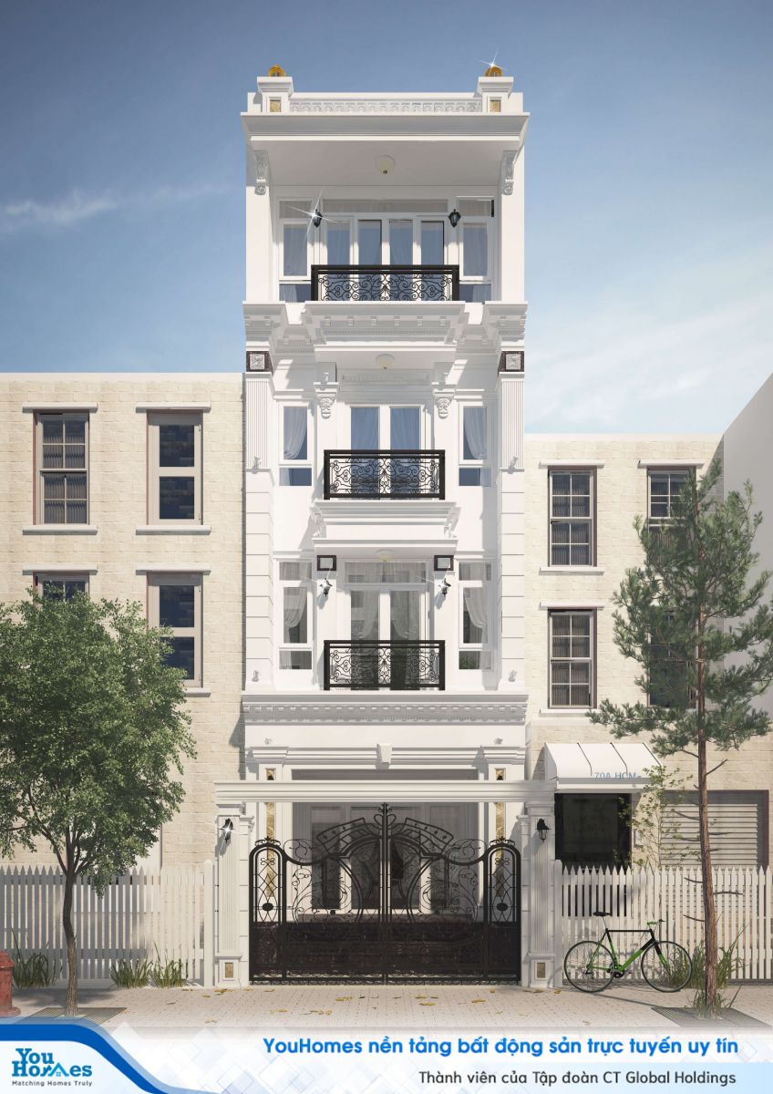 Mẫu biệt thự tân cổ điển mái bằng...