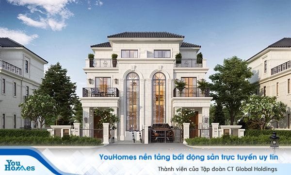 Biệt thự với thiết kế cửa sổ dài làm cho tổng thể trở nên mềm mại và thông thoáng...