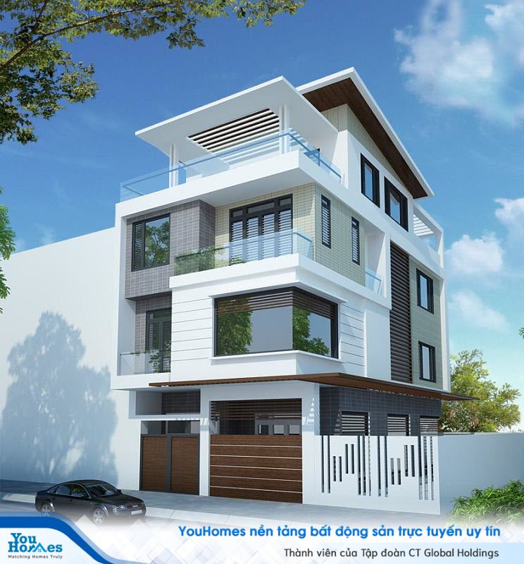 Biệt thự 3 tầng hiện đại với tông trắng chủ đạo...