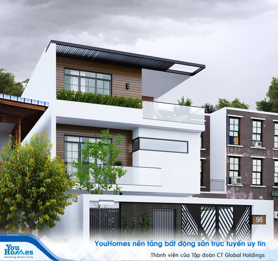 Mẫu biệt thự hiện đại với tông trắng tinh tế và nổi bật