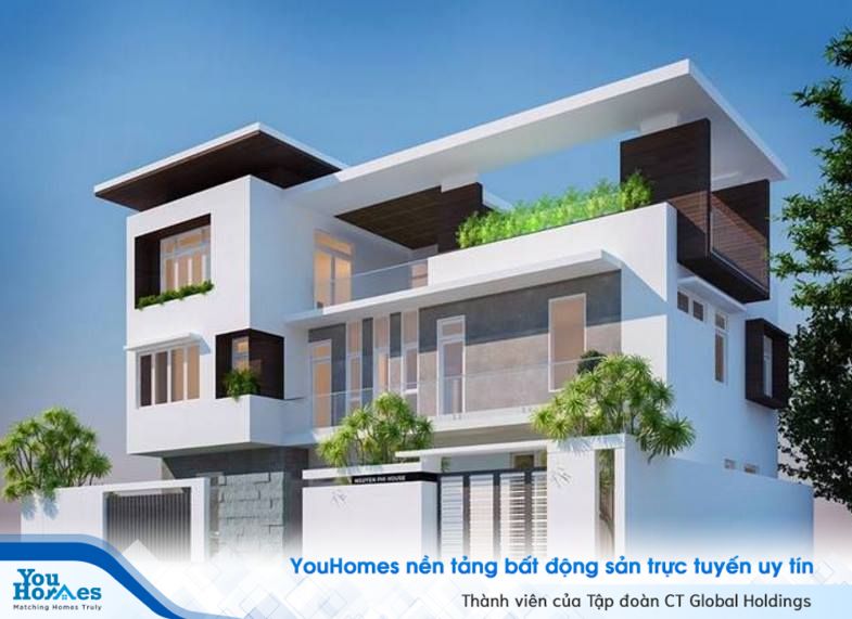 Biệt thự 3 tầng với những hình khối rõ ràng và đẹp mắt...
