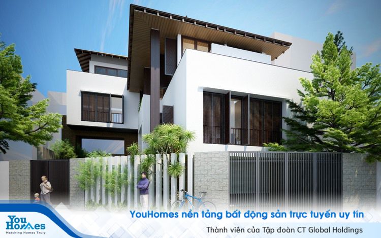 Mẫu biệt thự 3 tầng 2 mặt tiền tuyệt đẹp