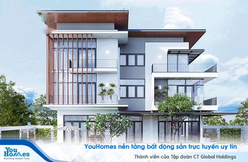 Biệt thự 3 tầng kèm theo bể bơi...