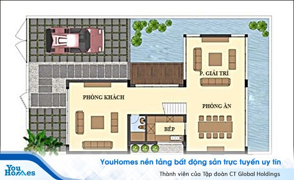 Sơ đồ mặt bằng công năng tầng 1