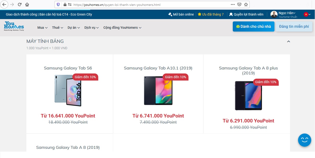 Các bước quy đổi YouPoint mua các sản phẩm Samsung - Ảnh 1