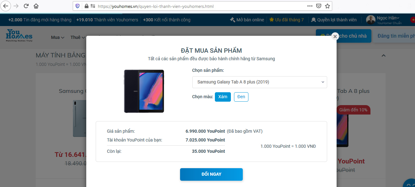 Các bước quy đổi YouPoint mua các sản phẩm Samsung - Ảnh 4