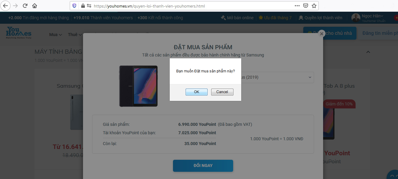 Các bước quy đổi YouPoint mua các sản phẩm Samsung - Ảnh 5