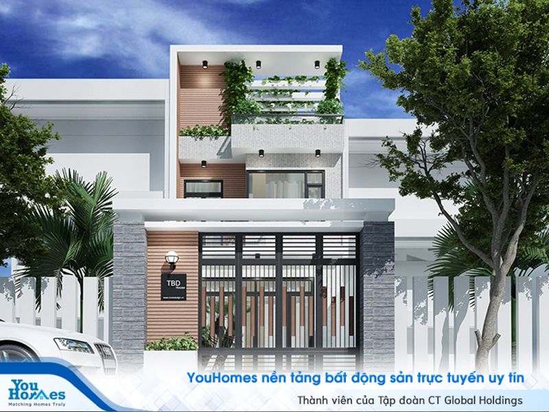 Mẫu nhà phố lệch tầng đẹp