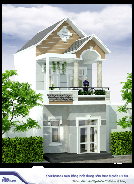 Mẫu nhà phố mái thái đẹp