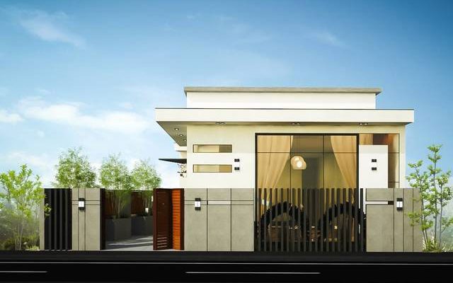 Mẫu nhà phố mái bằng đẹp